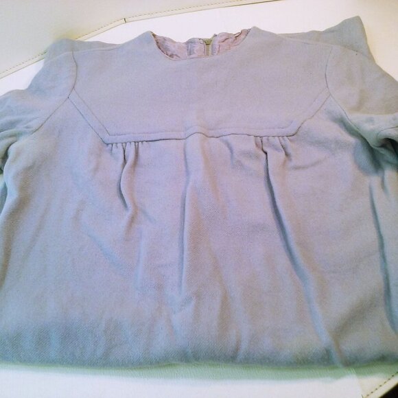 Vintage 60s Handmade Shift Dress Lady(8) Wool Zipper-Back Bodice-Yoke SSL Purple - Picture 5 of 11